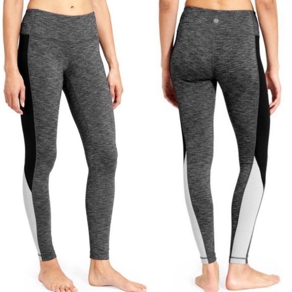 Athleta Colorblock Revelation Heathered Gray Legging Tights Small - Picture 1 of 5